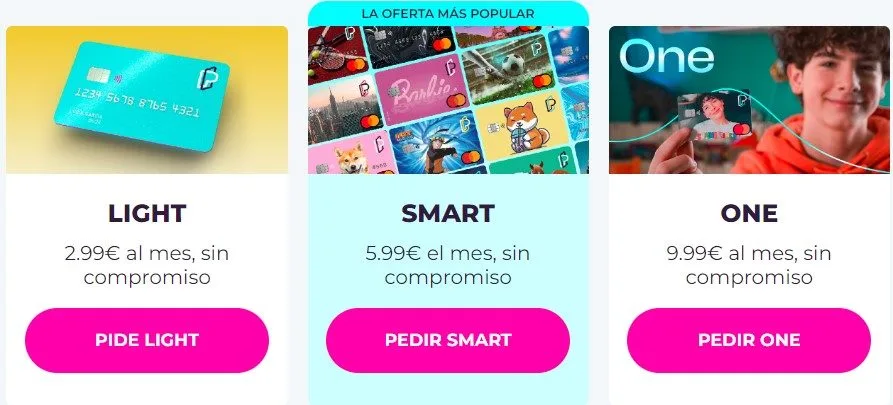 Modalidades de tarjeta Pixpay