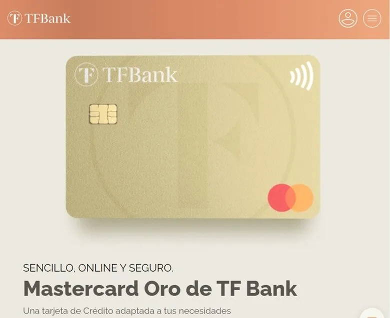 Tarjeta MasterCard Oro de TF Bank